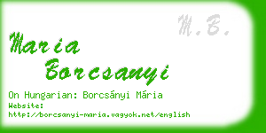 maria borcsanyi business card